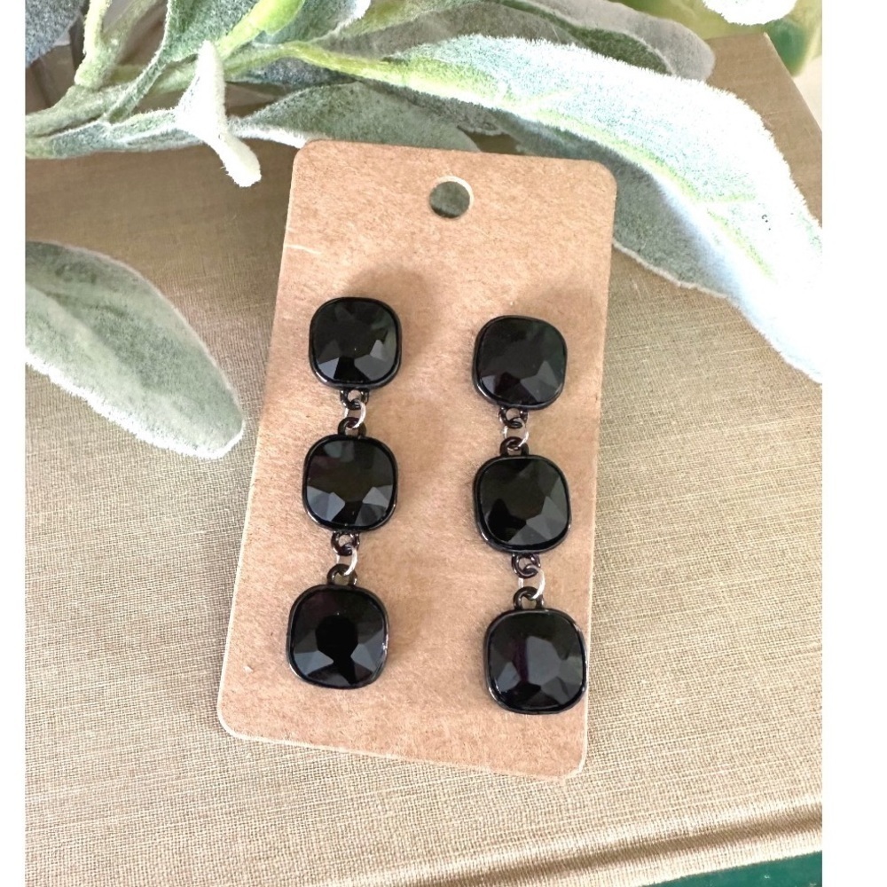 Blackout rhinestone earrings